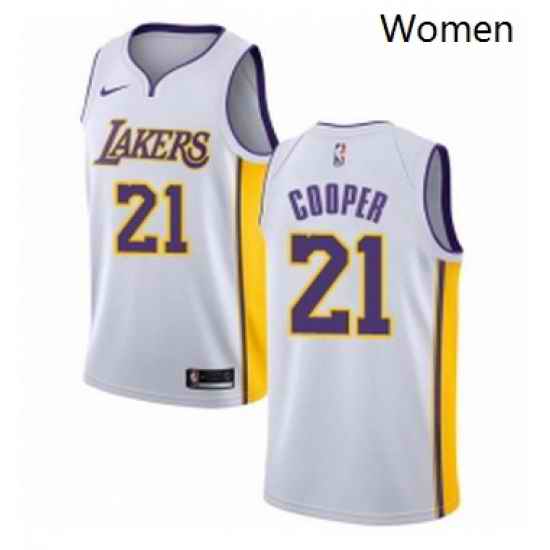 Womens Nike Los Angeles Lakers 21 Michael Cooper Swingman White NBA Jersey Association Edition